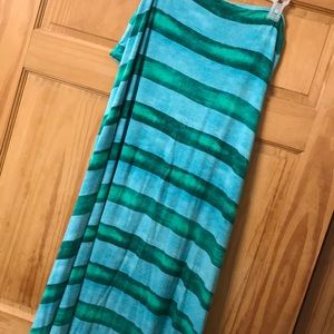 Size large green and blue maxi skirt.